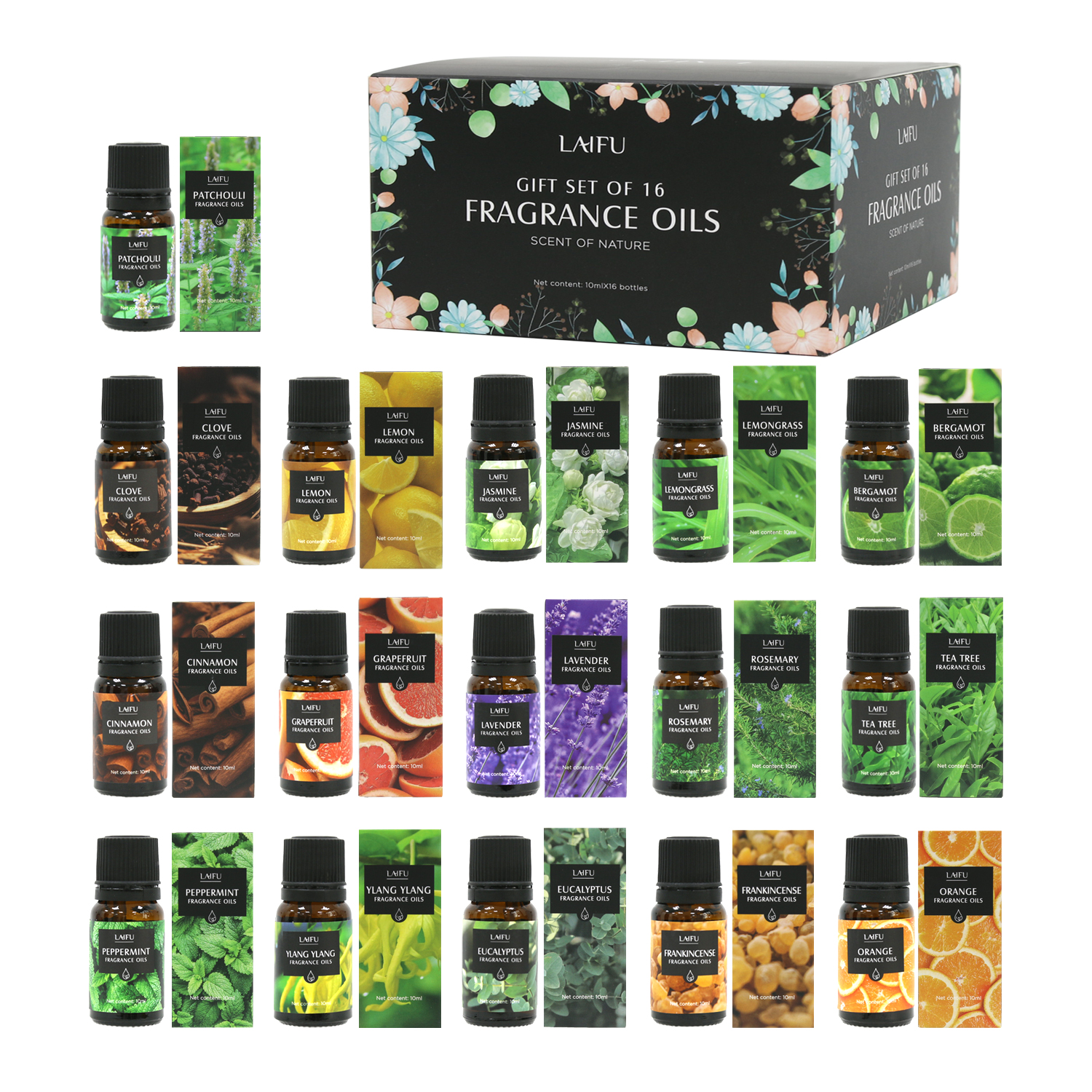 Perfume Fragrance Oils For Candles - 16x10ml Essential Oils Set for Diffuser