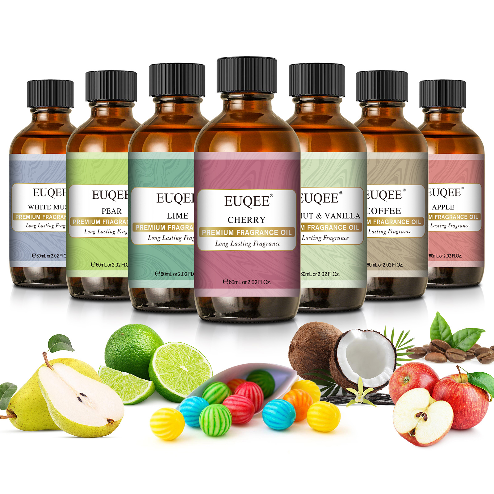 Perfume Fragrance Oils For Candles - EUQEE 60ml (2 Fl.Oz.) Leather Coffee