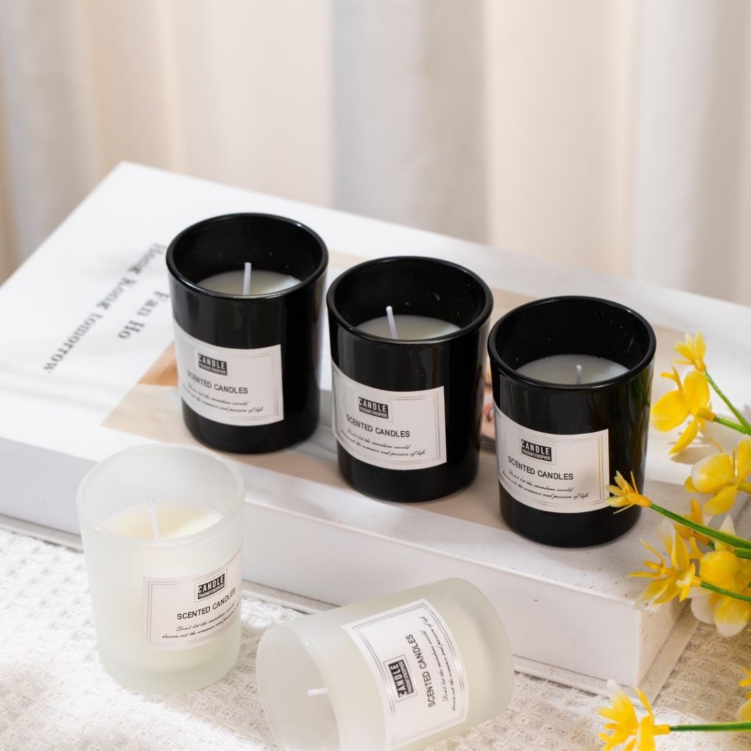 1pc Matte Black Glass Cup Cand - Perfume Villa Fragrance avis et prix