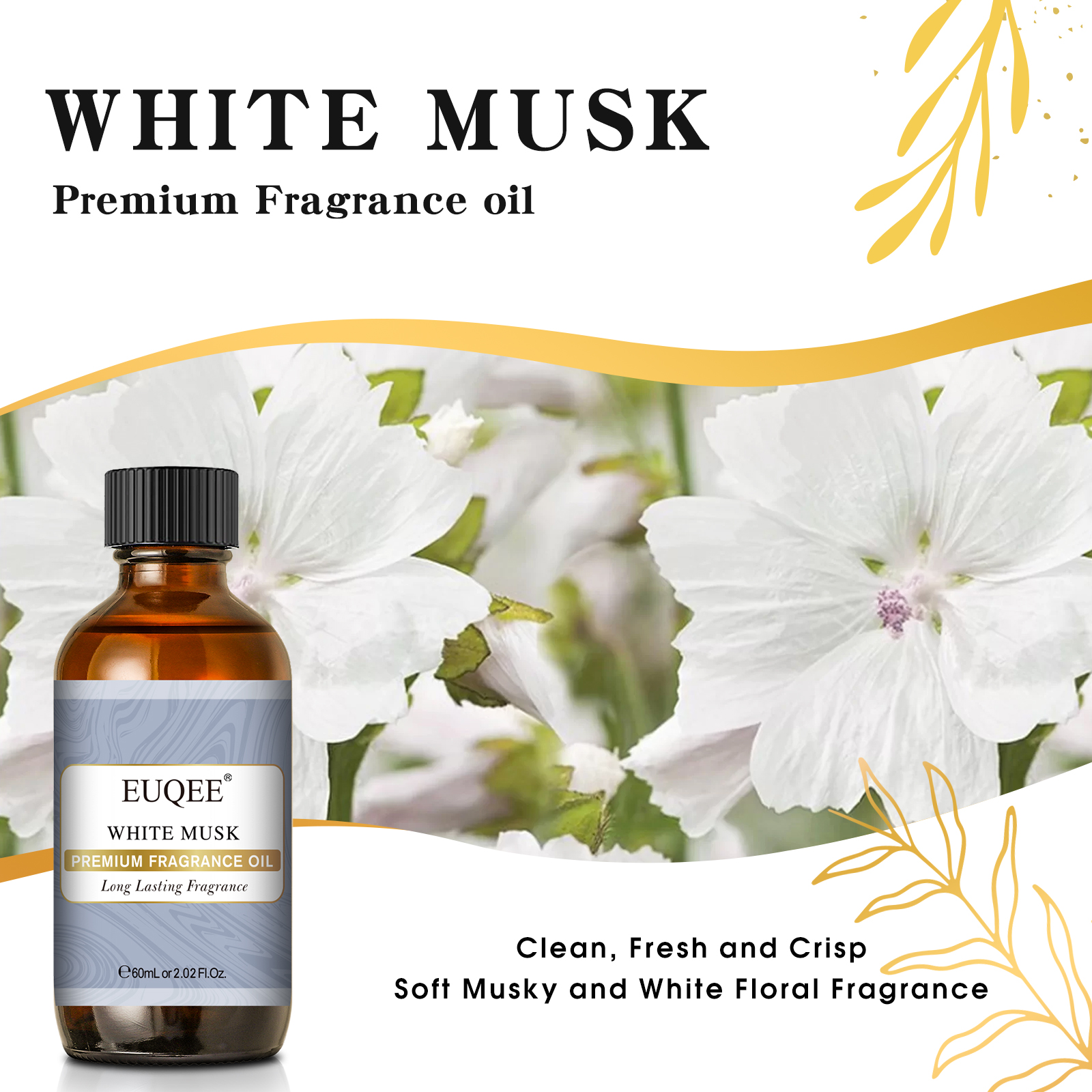 EUQEE 60ML Premium Fragrance O - Musk White Oil avis et prix