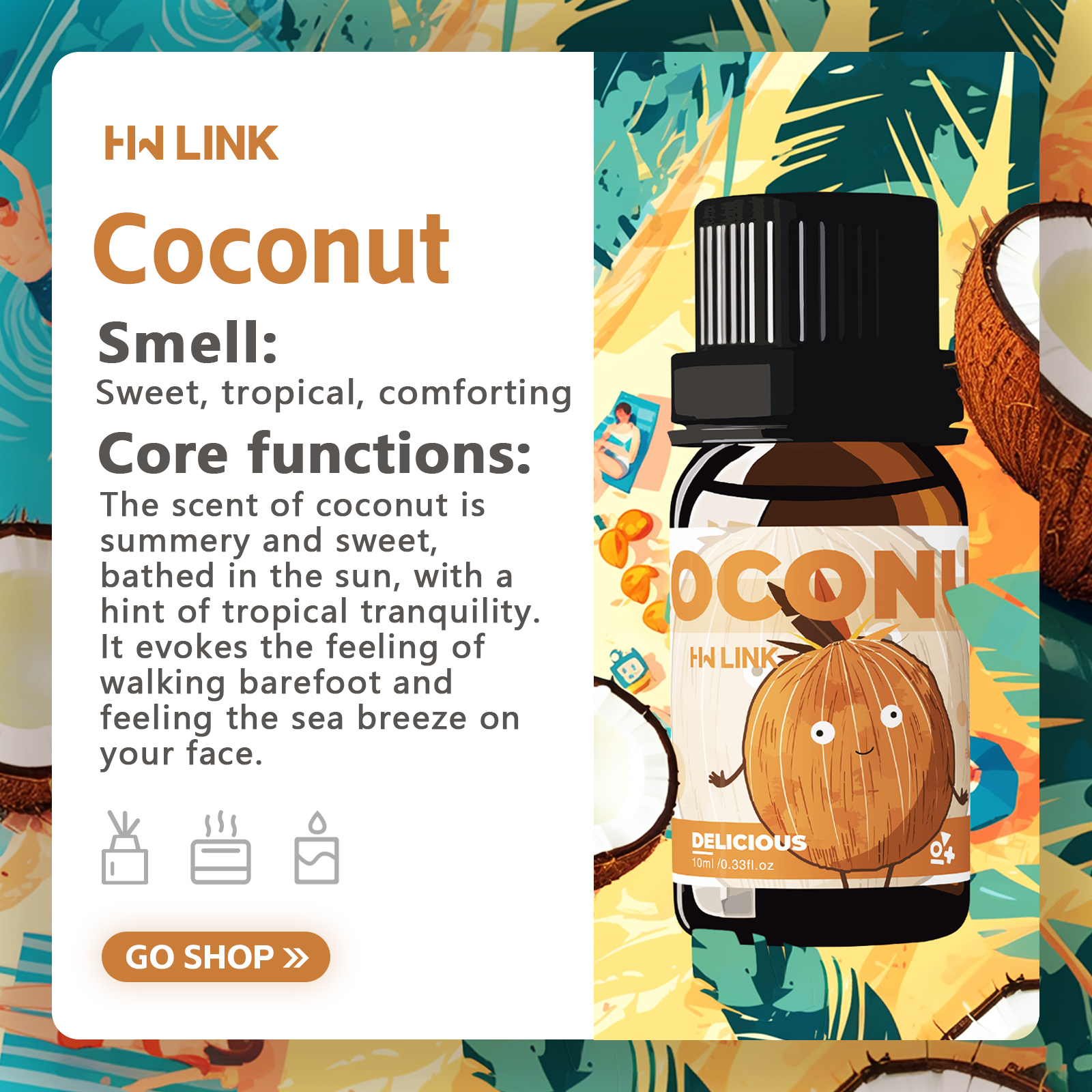 10ml Coconut Essential Oils No - Perfume Fragrance Oils For Candles avis et prix
