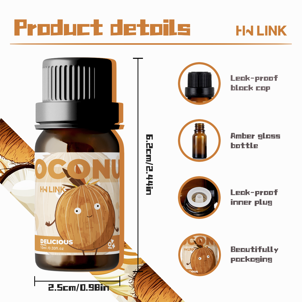10ml Coconut Essential Oils No - Perfume Fragrance Oils For Candles avis et prix