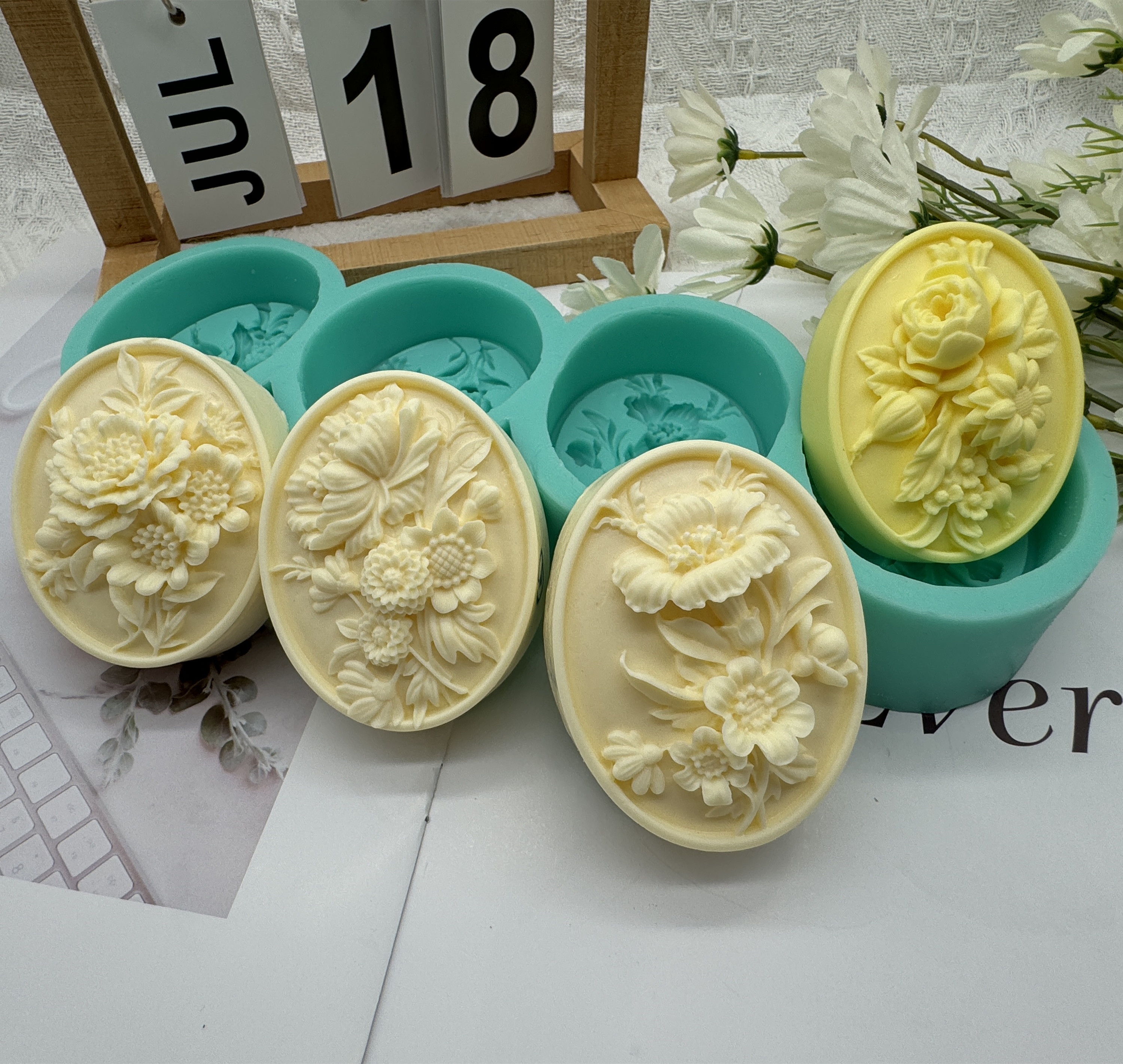 4Cavity Oval Flower 3D Soap Mo - Perfume Fragrance Oils For Candles avis et prix