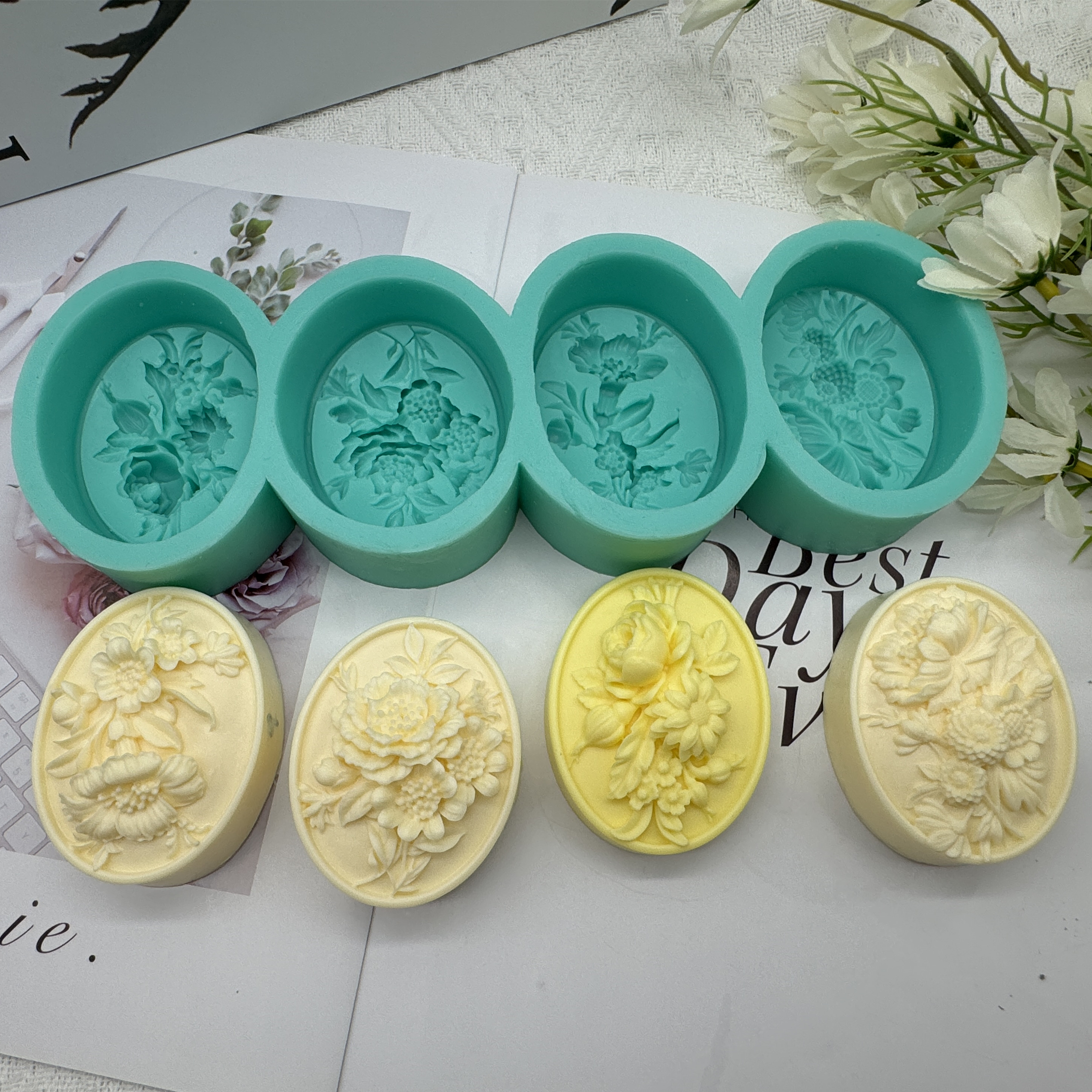 4Cavity Oval Flower 3D Soap Mo - Perfume Fragrance Oils For Candles avis et prix