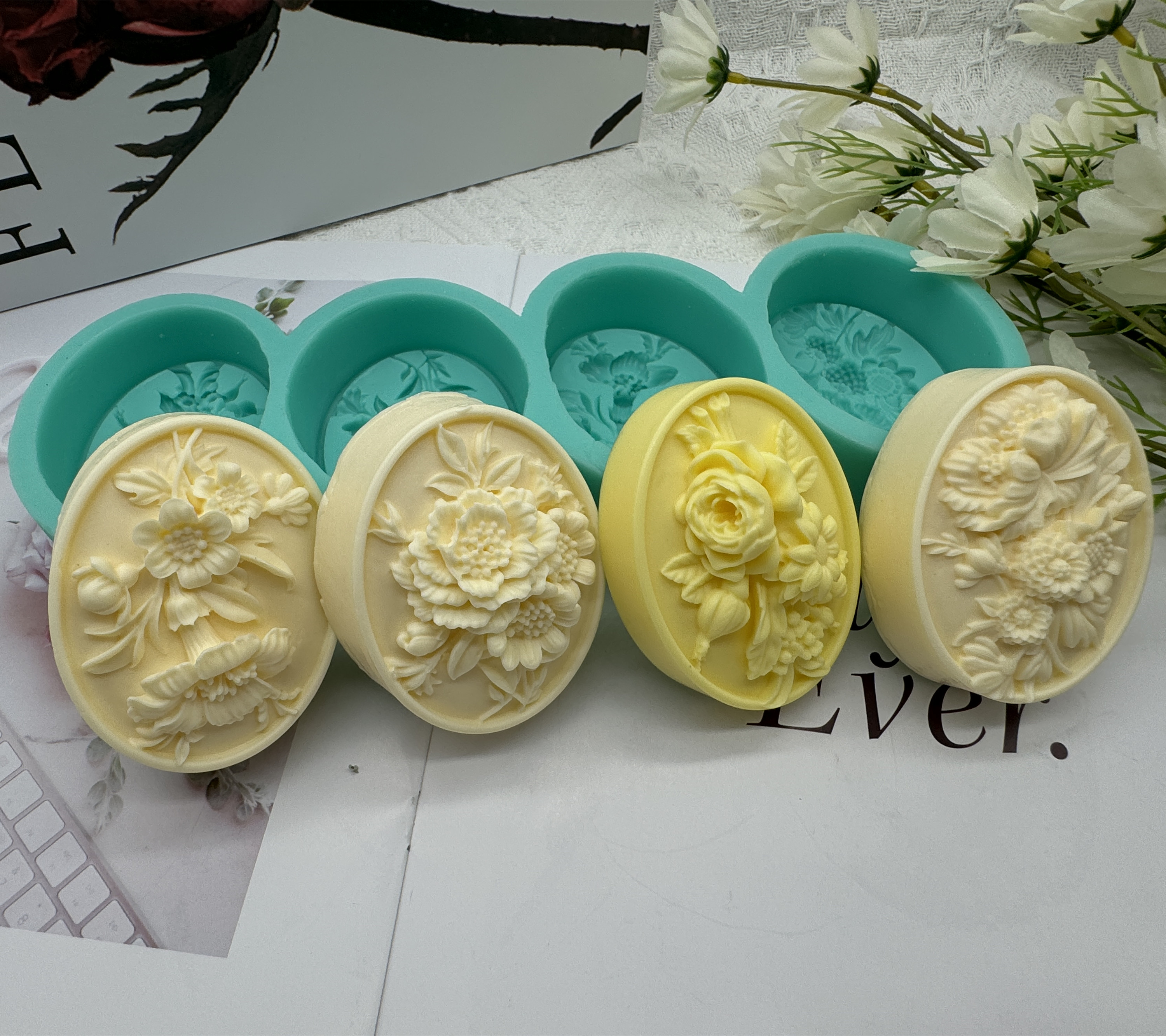 4Cavity Oval Flower 3D Soap Mo - Perfume Fragrance Oils For Candles avis et prix