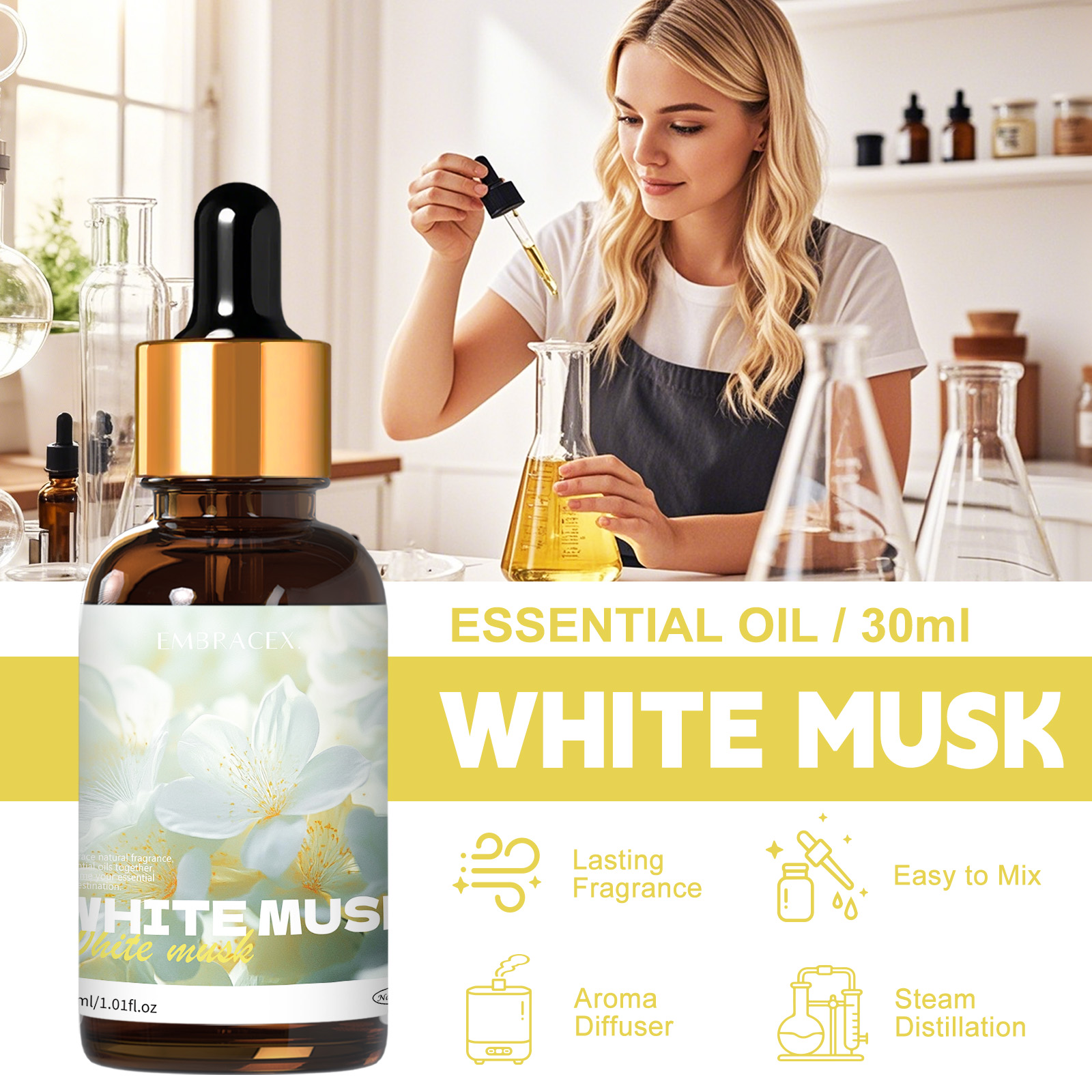 30ml White Musk Essential Oil  - Perfume Fragrance Oils For Candles avis et prix