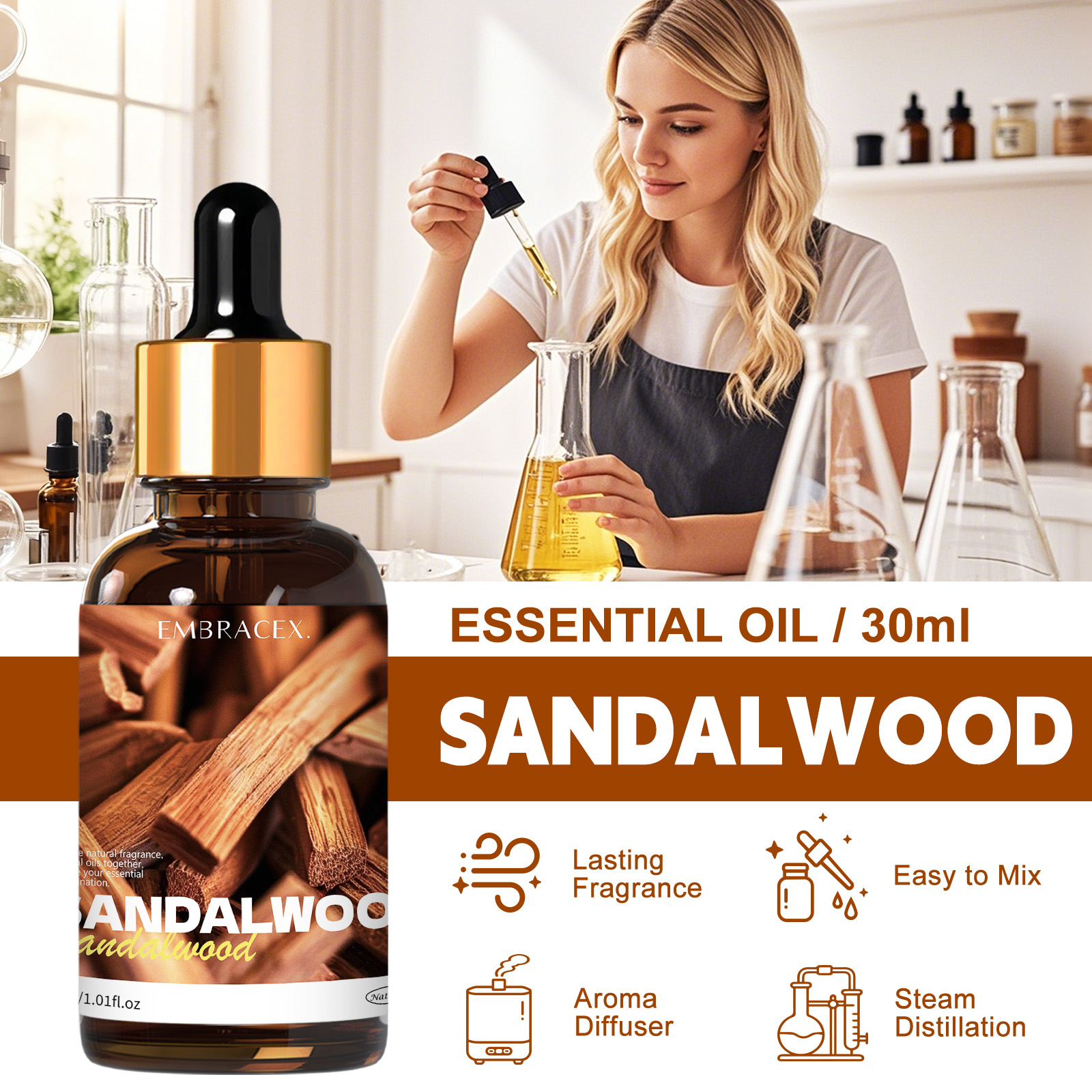30ml Sandalwood Natural Plant  - Perfume Fragrance Oils For Candles avis et prix