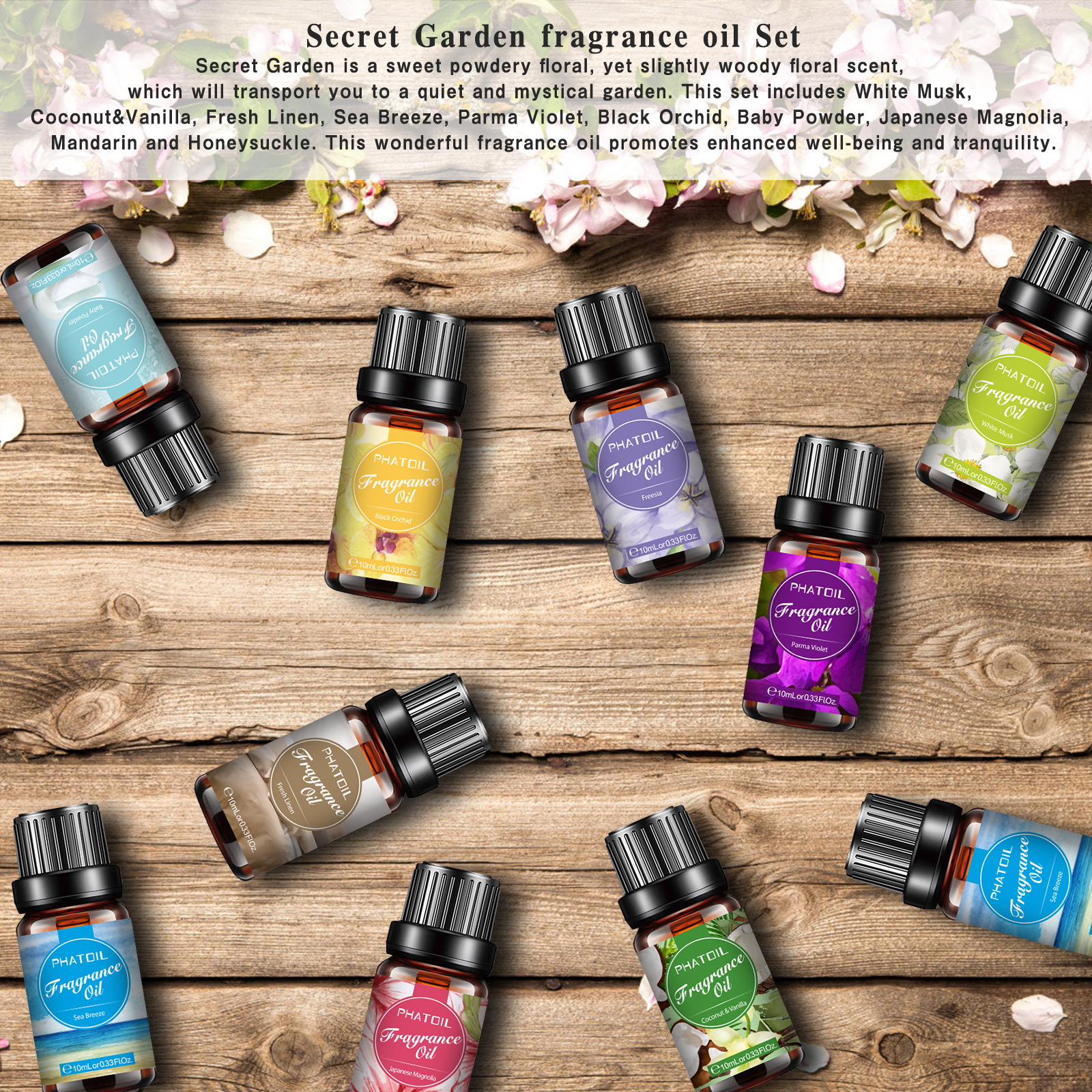 PHATOIL 10PCS Fragrance Oil Se - Musk White Oil avis et prix